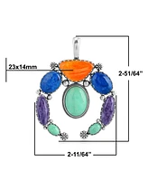 American West Jewelry Sterling Silver Multi Color Gemstone Naja Pendant Enhancer