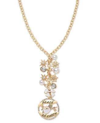 Holiday Lane Peace On Earth Pendant Necklace, 28" + 3" extender, Created for Macy's