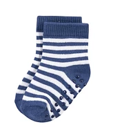 Touched by Nature Baby Girls Organic Cotton Socks with Non-Skid Gripper for Fall Resistance