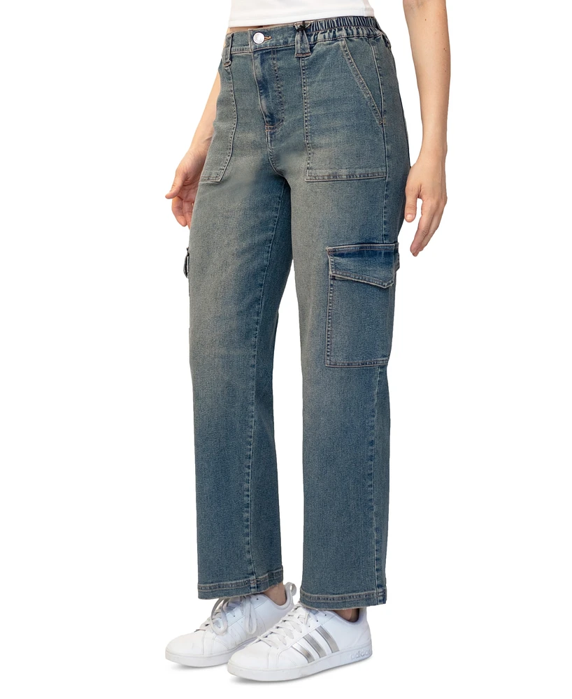 Almost Famous Juniors' Mid-Rise Cargo Skater Jeans