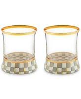 Mackenzie-Childs Sterling Check Tumbler Glass, Set of 2