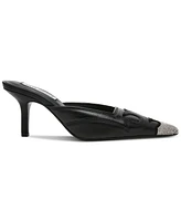 Steve Madden Women's Thorin Rhinestone Pointed-Toe Mid-Heel Mule Pumps