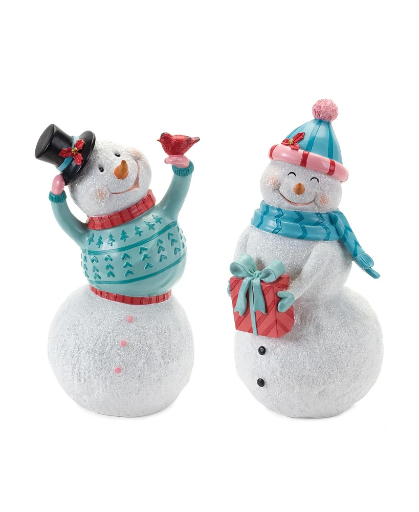 Slickblue Whimsical Snowman Figurine (Set of 2)