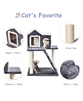 Sugift 36 Inch Tower Condo Scratching Posts Ladder Cat Tree