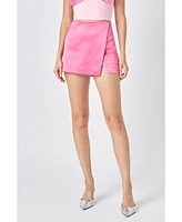 endless rose Women's Satin Asymmetric Skort