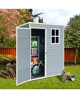 Mondawe 5x3ft Resin Outdoor Storage Shed Kit-Perfect to Store Patio Furniture,Grey