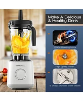 Sugift 1500W Countertop Smoothies Juicer and Blender with 10 Speed and 6 Pre-Setting Programs