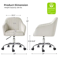 Modern 360-degree Swivel Velvet Task Office Chair