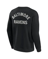 Fanatics Men's and Women's Black Baltimore Ravens Super Soft Pullover Crew Sweatshirt