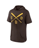 Fanatics Men's Brown San Diego Padres Iconic Rebel Short Sleeve Pullover Hoodie