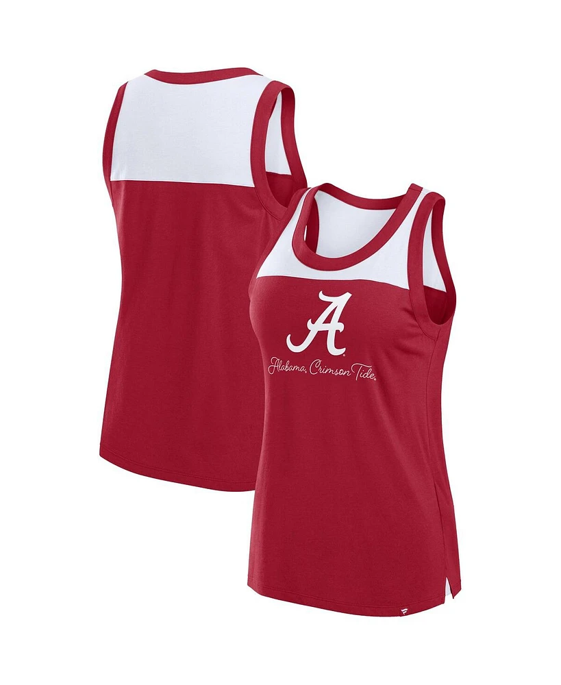 Fanatics Women's Crimson Alabama Crimson Tide Crosley Colorblock Tank Top