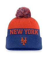 Nike Men's Royal New York Mets Rewind Peak Cuffed Knit Hat with Pom