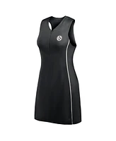 Fanatics Women's Black Pittsburgh Steelers Studio Boost Athletic Half-Zip Dress