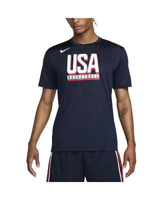 Nike Men's and Women's Blue Usa Basketball Authentic Legend Performance T-Shirt