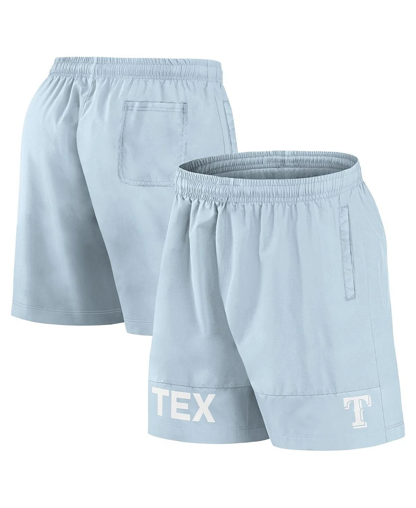 Fanatics Men's Light Blue Texas Rangers Elements Swim Shorts