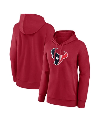 Fanatics Women's Red Houston Texans Primary Logo Pullover Hoodie