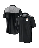 Fanatics Men's Black Pittsburgh Steelers Long Shot Polo Shirt