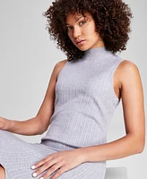 And Now This Women's Mock-Neck Sleeveless Cable Knit Midi Dress, Created for Macy's