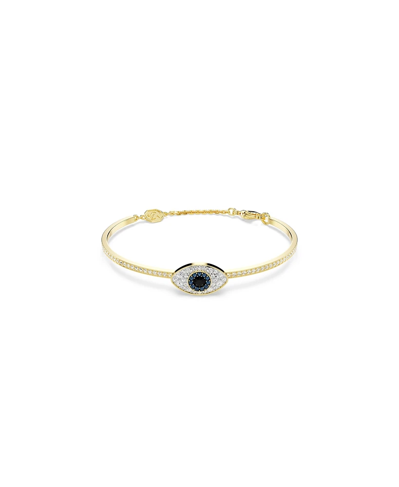 Swarovski Evil Eye, Blue, Gold-Tone Plated Symbolica Bangle