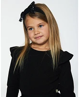 Deux par Deux Baby Girls Baby Headband With Glittering Tulle Bow Black