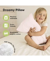 2pk Toddler Pillow, Soft Organic Cotton Pillows for Sleeping, 13X18 Kids Pillow
