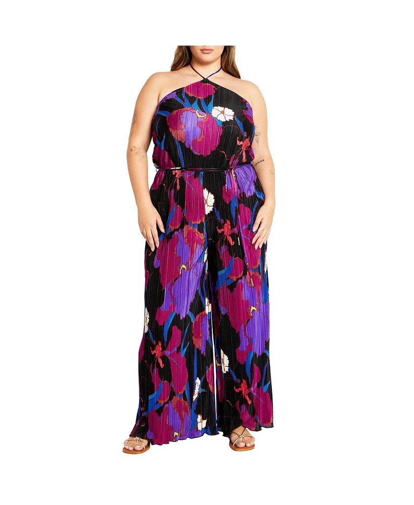 City Chic Women's Kira Print Jumpsuit