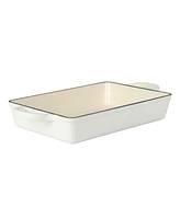 Crock Pot Crock-Pot Enamel Cast Iron Lasagna Pan - Matte Linen White