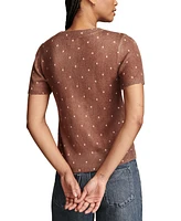 Lucky Brand Women's Dot Print Short-Sleeve Knit Top