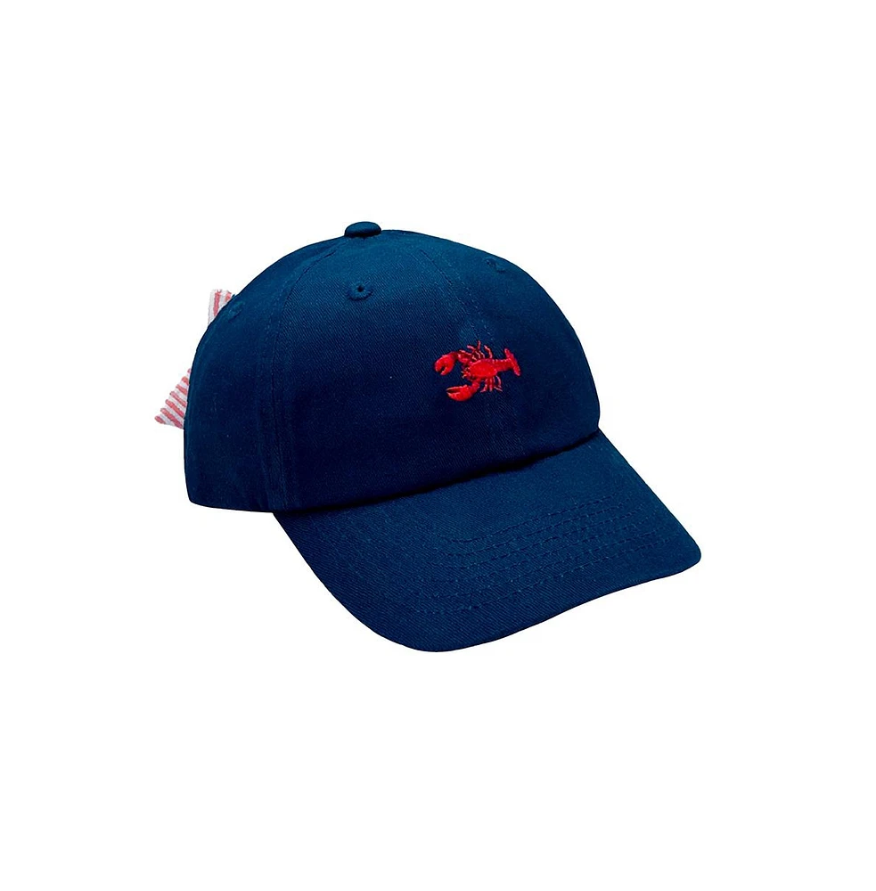 Bits & Bows Girls Girls Lobster Bow Baseball Hat in Navy