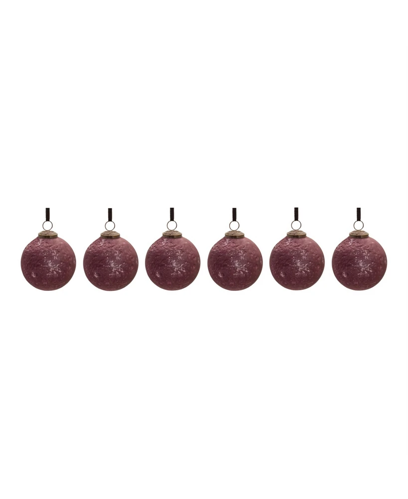 Slickblue Distressed Glass Ball Ornament (Set of 6)