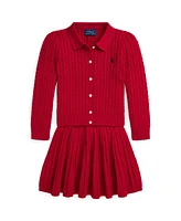 Polo Ralph Lauren Toddler and Little Girls Cotton Cardigan Skirt Set