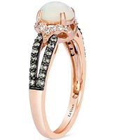 Le Vian Neopolitan Opal (3/8 ct. t.w.) & Diamond (1/3 ct. t.w.) Split Shank Ring in 14k Rose Gold