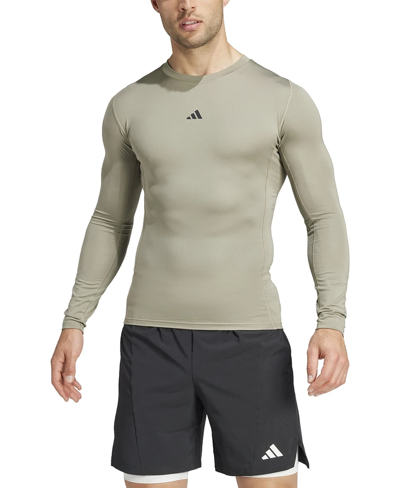 adidas Men's Fitted Crewneck Tech-Fit Compression Shirt