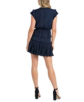 Sam Edelman Women's Ruffled Tie-Neck Tiered Dress