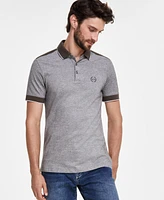 A|X Armani Exchange Men's Short Sleeve Heathered Contrast Trim Polo Shirt