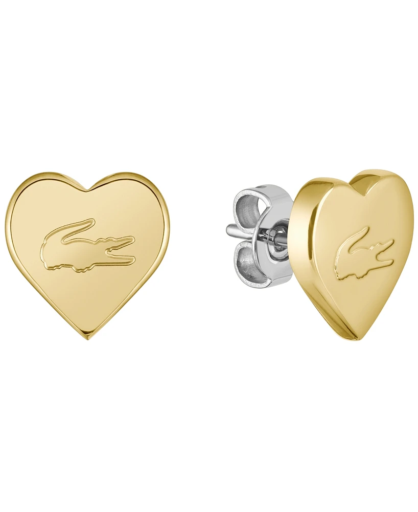 Lacoste Women's Love My Croc Yellow Gold Ip Plated Earrings