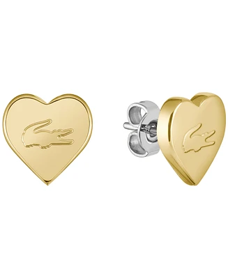 Lacoste Women's Love My Croc Yellow Gold Ip Plated Earrings