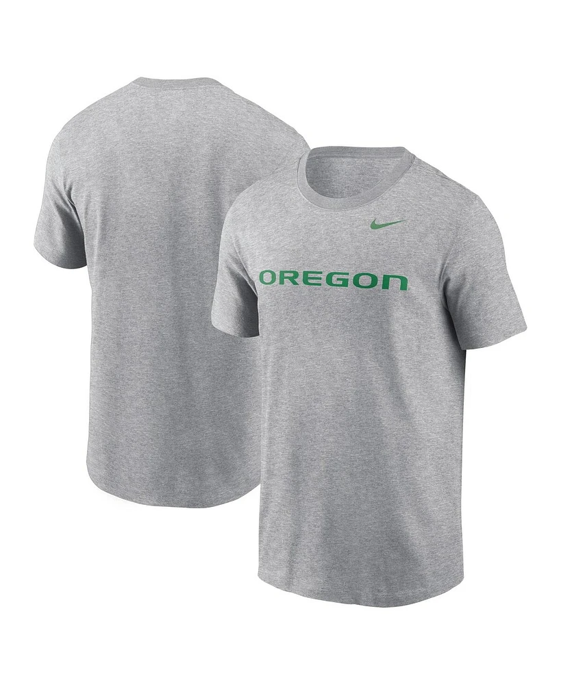 Nike Men's Heather Gray Oregon Ducks Primetime Evergreen Wordmark T-Shirt