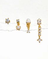 Girls Crew Crystal Imitation Pearl Coco Earring Set