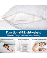 Guardmax King Size Terry Cotton Waterproof Pillow Protector with Zipper - White (4 Pack)