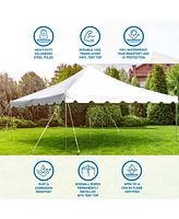 Party Tents Direct 15'x15' Weekender Standard Canopy Pole Tent - Easy Up Canopy Tent With 50 Person Capacity