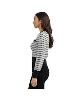 Ellen Tracy Women's Cardigan with Contrast Trims