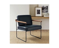 Hulala Home Justo Modern Arm Chair with Sturdy Metal Tube Side