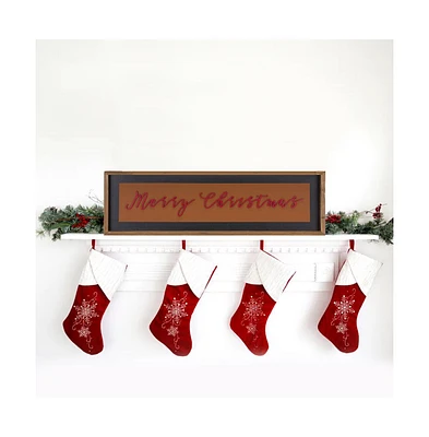 Slickblue Rustic Wood Merry Christmas Sign - 23.5 Inches Long