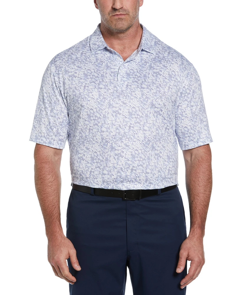 Pga Tour Men's Big & Tall Classic-Fit Textured Geo-Print Golf Polo Shirt