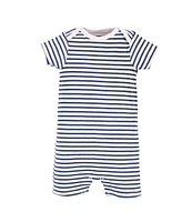 Hudson Baby Baby Boys Hudson Cotton Rompers, French Dog 2-Pack