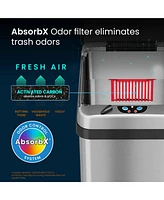iTouchless Platinum Edition Stainless Steel Sensor Trash Can with AbsorbX Odor Filter 13 Gallon Silver