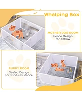 Simplie Fun Versatile Whelping Box for Large, Medium, and Small Dog Breeds