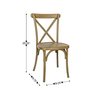 Hensler Set Of 2 Weather-Resistant Wood Look Resin Cross Back Chairs For Indoor/Outdoor Use