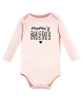 Hudson Baby Girls Cotton Long-Sleeve Bodysuit, Pant and Shoe Set, Leopard Hearts, 3-6 Months